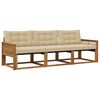 vidaXL Outdoor-Sofagarnitur 3 stk. Natur und Beige