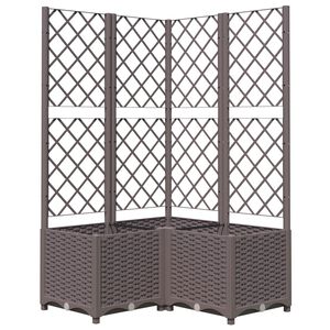vidaXL Pflanzk&uuml;bel mit Rankgitter Braun 80x80x136 cm PP