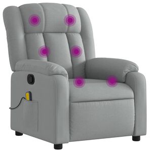 vidaXL Massage-Relaxsessel, hellgrauer Stoff