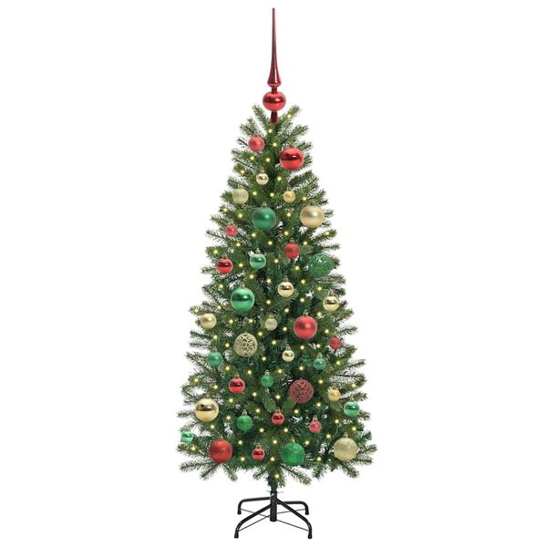 vidaXL K&uuml;nstlicher Weihnachtsbaum mit 150 LEDs Gr&uuml;n 120 cm PE und PVC