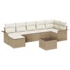vidaXL Gartensofa-set 8 stk. Beige Poly-Rattan