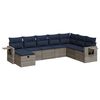 vidaXL 8-tlg. Garten-Sofagarnitur mit Kissen Grau Poly Rattan