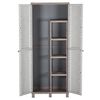 vidaXL Lagerschrank mit 2 T&uuml;ren 68x37,5x170 cm Hellgrau und Beige
