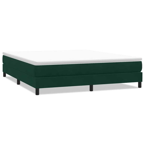 vidaXL Boxspringbett ohne Matratze Dunkelgr&uuml;n 180x220 cm Samt