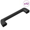 vidaXL Griff Uni 12 Stk. Schwarz 380 x 34 x 85 mm Aluminium und PP
