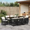 vidaXL Garten Essgruppe 9 pcs Schwarz Poly-Rattan