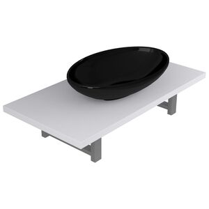 vidaXL 2-tlg. Badm&ouml;bel-Set Keramik Wei&szlig;