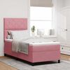 vidaXL LED Boxspringbett mit Matratze Rosa 90 x 200 cm Samt