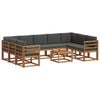 vidaXL Outdoor-Sofagarnitur 10 Stk. Natur und Anthrazit