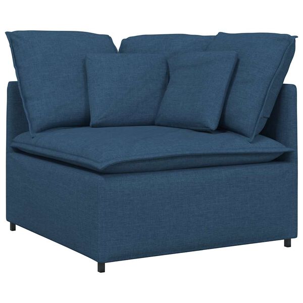 vidaXL Modulares Sofa mit Kissen Stoff Blau