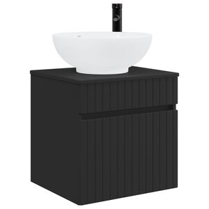 vidaXL Wandmontierte Waschbecken-Vanit&auml;t Schwarz 49 x 44,5 x 66,5 cm
