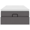 vidaXL Ottoman-Bett mit Matratze Grau 90x190 cm Kunstleder