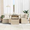 vidaXL Garten-Sofa-Set mit Kissen 7 pcs Beige und Creme