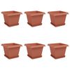 vidaXL Blument&ouml;pfe 6 pcs Ziegelrot 33 x 33 x 26 cm Kunststoff