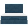 vidaXL Ottoman-Bett mit Matratzen & LEDs Dunkelblau 140x190 cm Samt