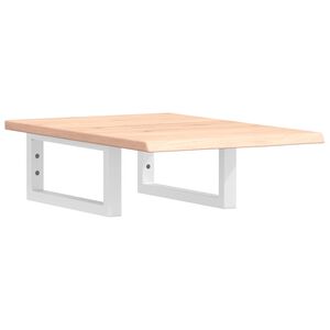 vidaXL Waschtischplatte mit Halterung Stahl und Massivholz Eiche