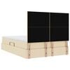 vidaXL Bett mit Stauraum und LED mit LED Creme 140 x 200 cm Polyester