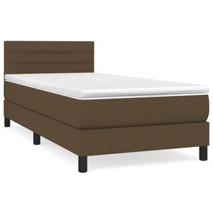 vidaXL Boxspringbett mit Matratze Dunkelbraun 80x200 cm Stoff