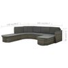 vidaXL 4-tlg. Garten-Lounge-Set mit Auflagen Poly Rattan Grau