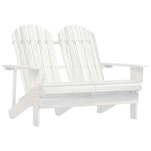 vidaXL 2-Sitzer Adirondack-Gartenbank Massivholz Tanne Wei&szlig;