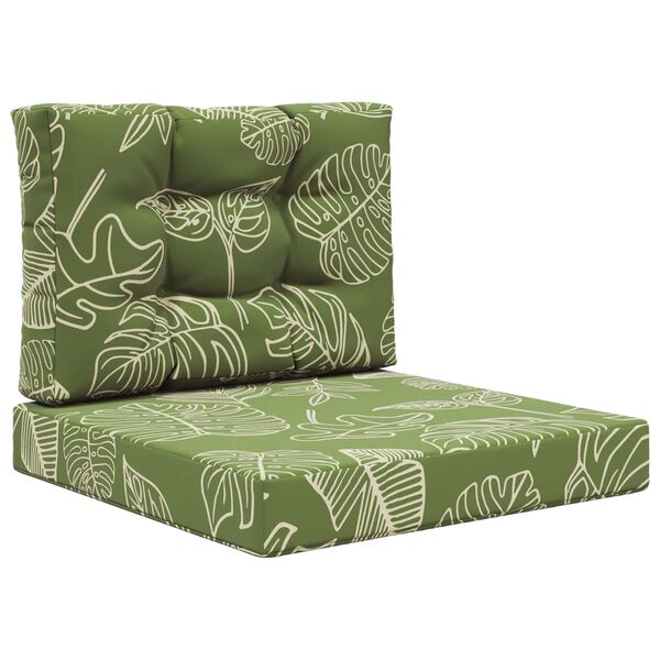 vidaXL Sofakissen f&uuml;r drau&szlig;en 2 pcs Blattdesign Polyester