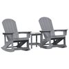 vidaXL Garten-Lounge-Set 3 pcs Hellgrau HDPE