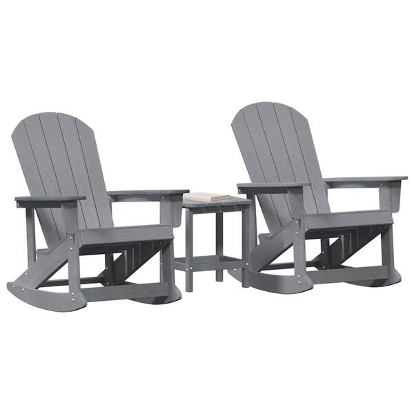 vidaXL Garten-Lounge-Set 3 pcs Hellgrau HDPE