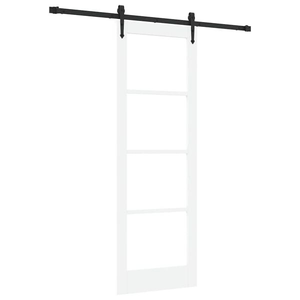 vidaXL Schiebet&uuml;r Wei&szlig; 73,5 x 211 cm Massivholz Kiefer und Glas