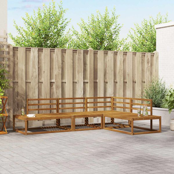 vidaXL Outdoor-Sofagarnitur 4 St&uuml;ck Natur Massivholz Akazie
