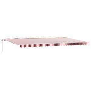 vidaXL Ausziehbare Markise Rot und Wei&szlig; 600 x 350 cm