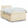 vidaXL Boxspringbett mit Matratze Creme 120x190 cm Stoff