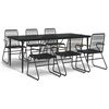vidaXL 7-tlg. Garten-Essgruppe Schwarz PVC-Rattan