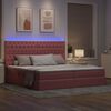 vidaXL Bett mit Stauraum und LED mit Matratze Rosa 200 x 200 cm Samt