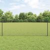 vidaXL Zaun mit Pfosten Grau 0,8 x 10 m Stahl und PVC