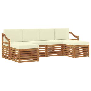 vidaXL Sofagarnituren 6 pcs Natur und Creme Massivholz Akazie