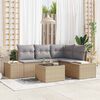 vidaXL Gartensofa-set mit Speicher Beige und Hellgrau Poly-Rattan