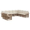vidaXL Gartensofa-set 10 Stk. Beige Poly-Rattan