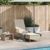 vidaXL Sonnenliege Beige und Cremewei&szlig; 55 x 200 x 92 cm Poly-Rattan