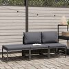 vidaXL 3-tlg. Garten-Sofagarnitur mit Kissen Grau Poly Rattan