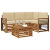 vidaXL Outdoor-Sofagarnitur 5 pcs Natur und Beige Massivholz Akazie