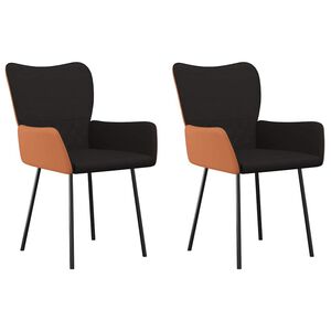 vidaXL Esszimmerst&uuml;hle 2 Stk. Schwarz Stoff und Kunstleder