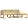 vidaXL Outdoor-Sofagarnitur 4 stk. Wei&szlig; und Beige Polyester