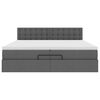 vidaXL Ottoman-Bett mit Matratze Dunkelgrau 200x200 cm Stoff