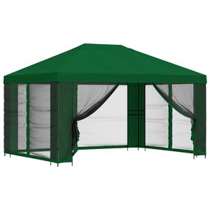 vidaXL Garten Pavillon mit Seitenw&auml;nden 4 x 3 m Gr&uuml;n