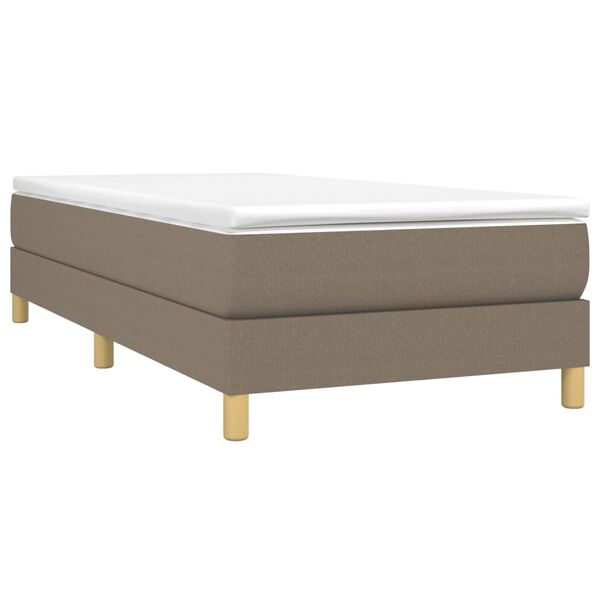 vidaXL Boxspringbett mit Matratze Taupe 100x200 cm Stoff