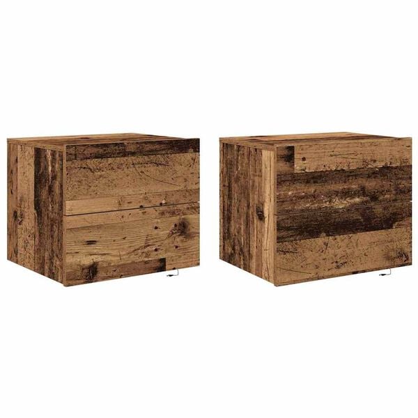 vidaXL Nachttisch 2 pcs Altholz 50 x 39 x 41 cm Holzwerkstoff