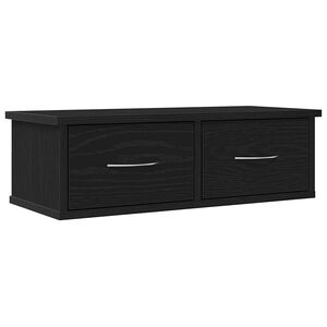 vidaXL Wandschrank Wandmontiert Schwarz Eichen-Optik 60 x 26 x 18,5 cm