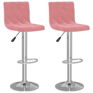 vidaXL Barhocker 2 Stk. Rosa Samt