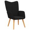vidaXL Relaxsessel mit Hocker Schwarz Stoff