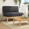 vidaXL Sofa Set mit Kissen Schwarz 120 x 92 x 69 cm Massivholz Akazie